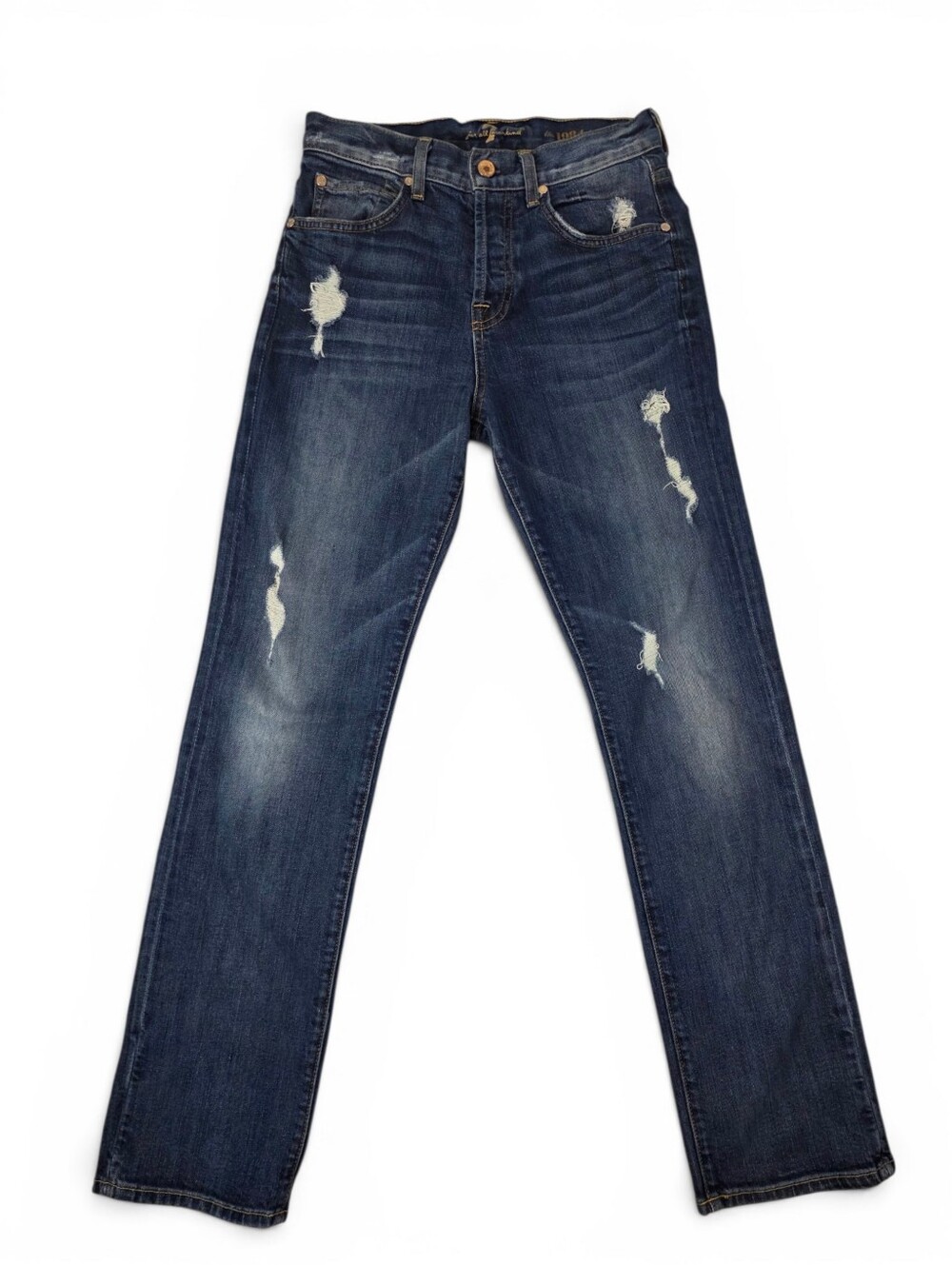 7 For All Mankind The 1984 Boyfriend Jeans Distressed Medium Wash Women Size 25